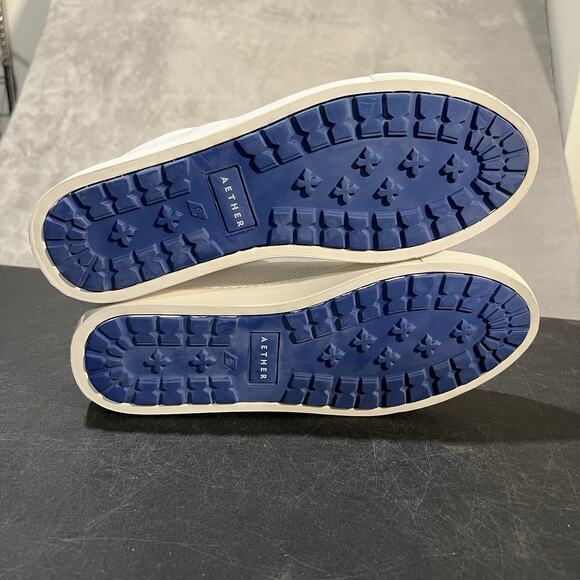 Aether Dalton Sneakers Mens 10 White Leather Casual Lace Up Perforated - Picture 4 of 10